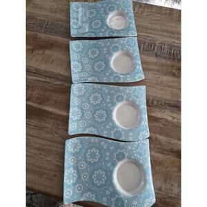 Villeroy & Boch New Wave Set of 4 Plates 9 Inch by 6 Inches Excellent Condition